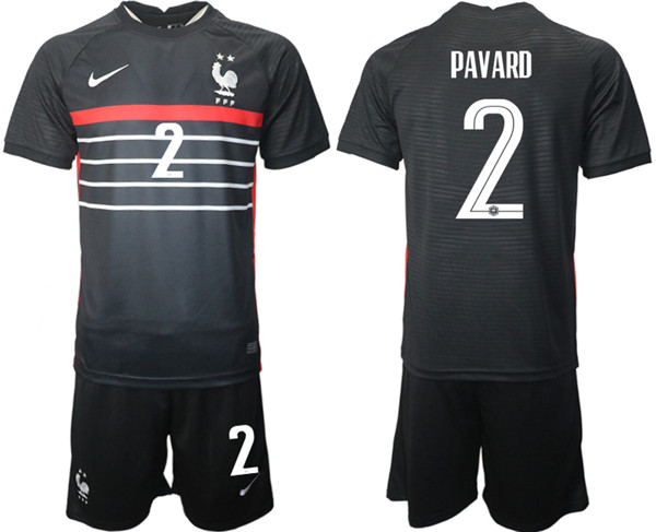 Men's France #2 Pavard Black Home Soccer Jersey Suit
